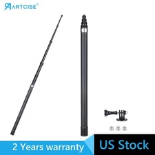 Ultra-Light Carbon Fiber Stick 3M/118” Panoramic Camera Invisible Extension Rod