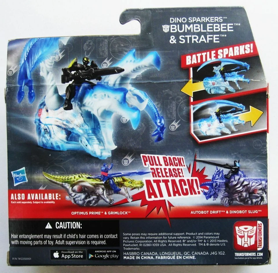 Transformers BUMBLEBEE & STRAFE Dino Sparkers Action Figure Set NEW - Image 2 of 3