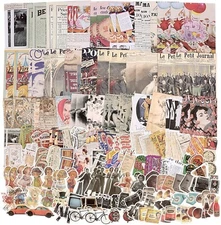 200pcs Vintage Junk Journal Supplies,Scrapbook Supplies Scrapbooking Paper and S