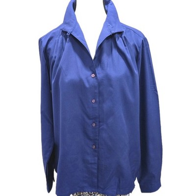 80s VTG Blouse Nicola Shirt Womens 14 Long Sleeve High Collar Made In Japan