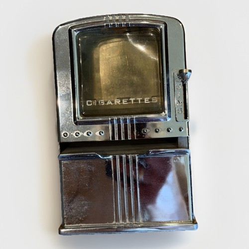 Vintage 1940s Art Deco Chrome Cigarette Dispenser Bank - Vending Machine Style