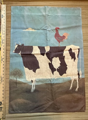 Gallo rústico blanco y negro Holstein bandera de vaca lechera 34”x24” arte Warren Kimble - Imagen 3 de 18