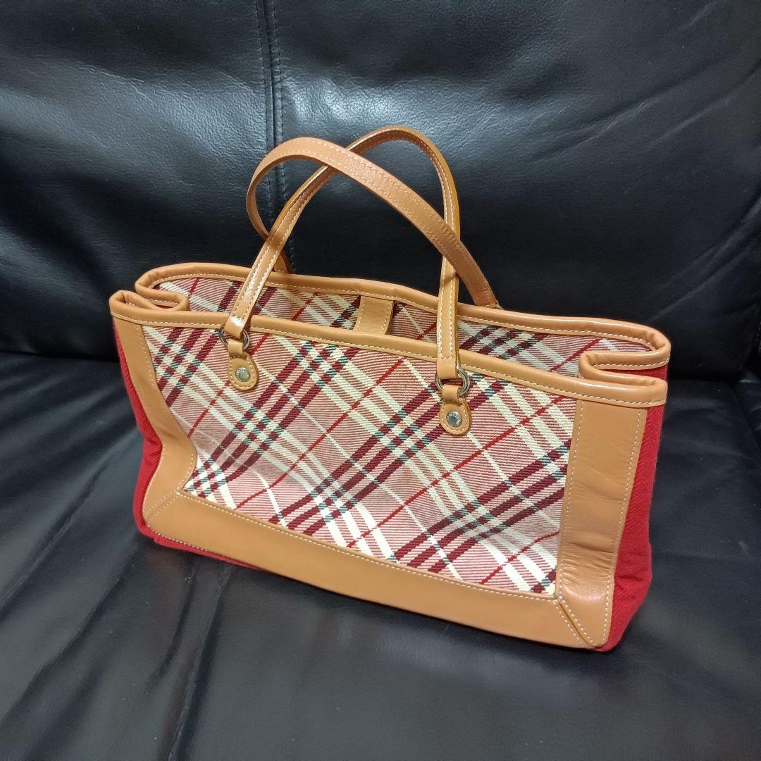Burberry Blue Label Handbag Nova Check Cotton Canvas Leather Bag Handbag New thumbnail 22