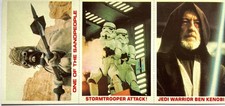 STAR WARS 1980 EMPIRE STRIKES BACK BURGER KING 3 CARD UNCUT PANEL