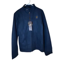A Collezioni Men’s Blue Suede Feel Jacket XL Italy Designer NWT