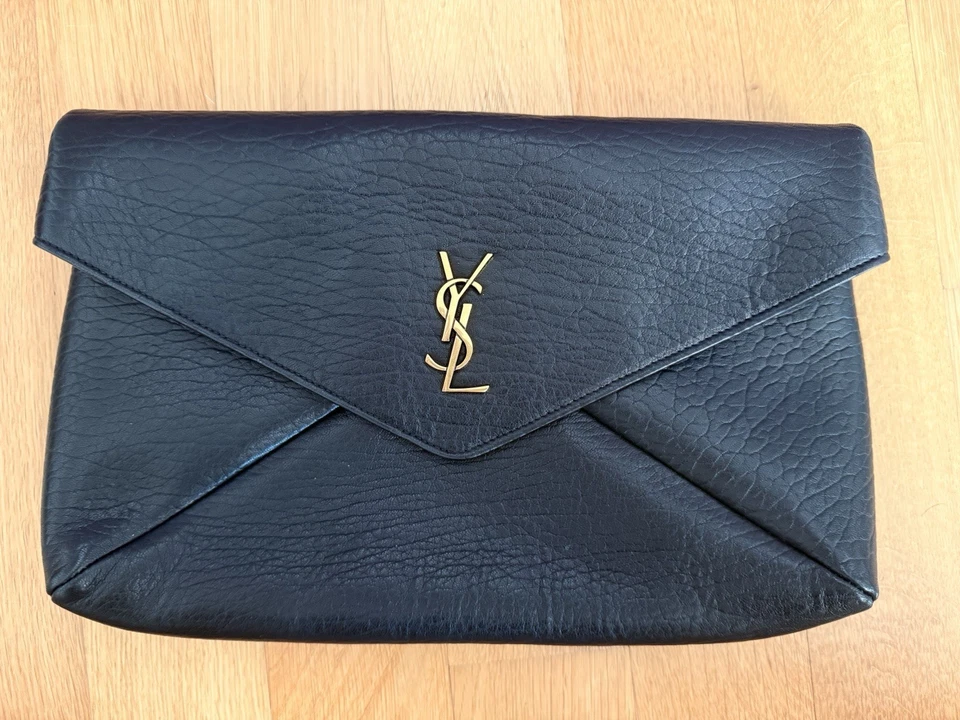 SAINT LAURENT YSL Enveloppe Pochette Clutch Leder schwarz *neu* - Bild 2 von 4