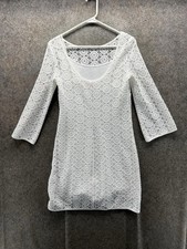 Lilly Pulitzer Dress Womens Small White Geometric Scoop 3/4 Sleeve Lace Shift