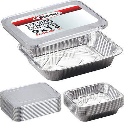 Aluminum Pans with Lids, Half Size, 9X13, Disposable Foil Tray for Baking, Roast