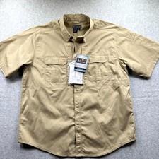 5.11 Tactical Series Shirt Mens XL Khaki Mesh Lined Vented Ripstop Short Sleeve