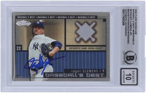 Roger Clemens Yankees Signed 2002 Fleer Showcase Baseball's Best #RC BAS 10 Card - Picture 3 of 4