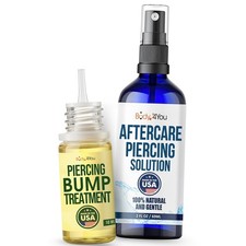 BodyJ4You Piercing Aftercare Kit - Saline Solution Spray Ear Piercing Cleaner -