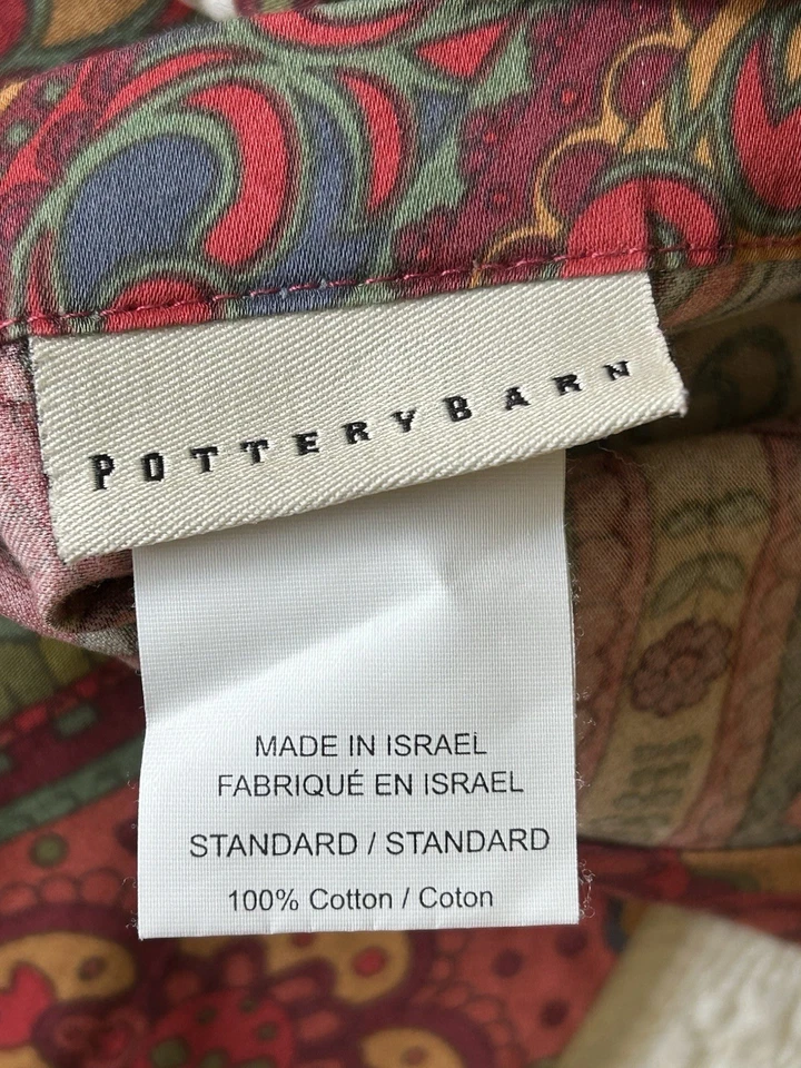 Juego de edredón y fundas Pottery Barn Mira Paisley Q/F bonitos tonos joya algodón satén Foto 4 de 4