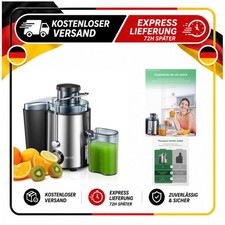 Extracteur de jus Juilist 600 W inox 2 vitesses large ouverture 65 mm