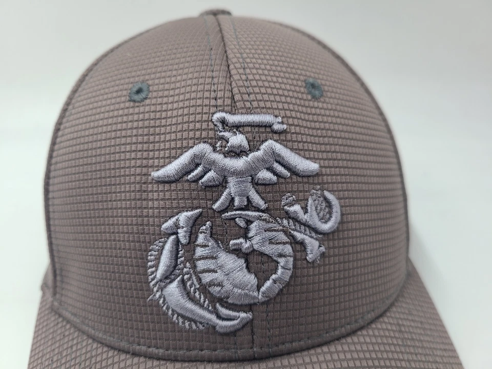 US Marines Semper Fi Top of the World Flex Fitted (Parece L-XL) Gorra EE. UU. Gris Foto 4 de 4