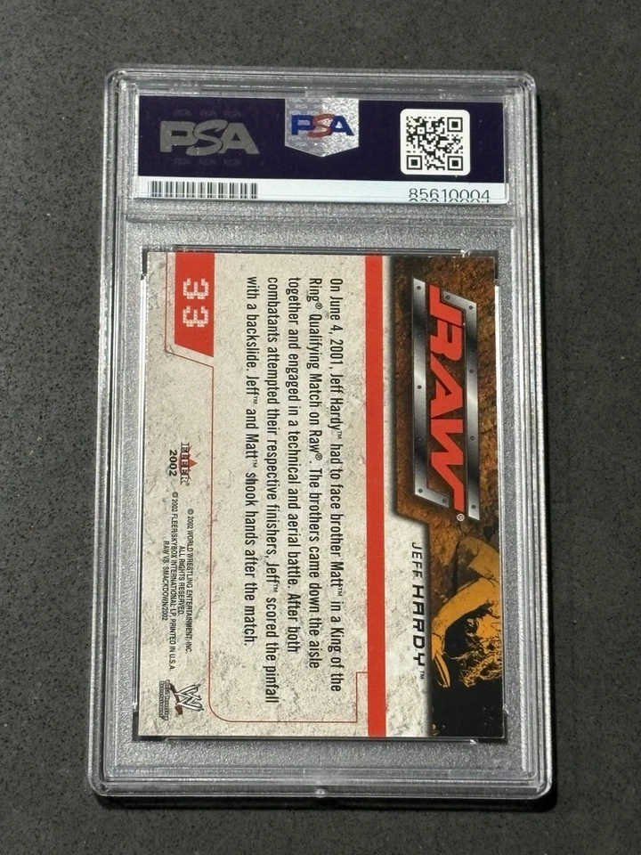 JEFF HARDY 2002 FLEER WWE RAW VS. SMACKDOWN SIGNED AUTOGRAPHED CARD PSA/DNA - Image 2 of 2