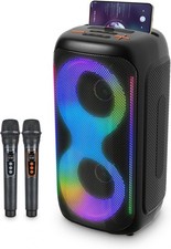 GKD40 Portable Bluetooth Karaoke Machine with PA for Kids Adults 2 Wireless Mics