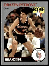1990-91 Hoops Drazen Petrovic Rookie Portland Trail Blazers #248