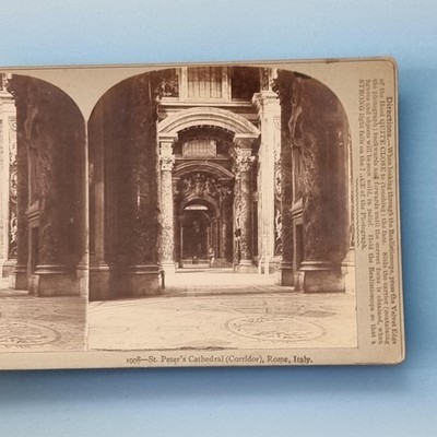 Rom Stereoview um 1895 Echtfoto Italien Petersdom Innenraum