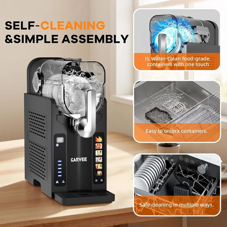 Máquina Slushie para Hogar No Necesita Hielo, Máquina de Bebidas Congeladas con Pantalla LED Foto 4 de 4