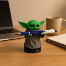 3D PRINTED  Baby Yoda Grogu Pen Holder - Perfect Desk Organizer