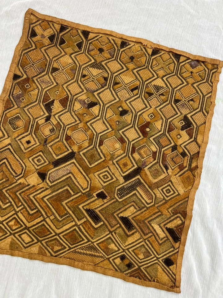 Tejido de rafia vintage africano Cuba tejido a mano arte tribal del Congo S18 Foto 4 de 4