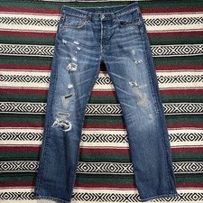 Vintage Levi’s 501 Made In Usa salvage Distressed Denim Jeans 33x32