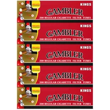 Gambler Tubes - King Size Regular Cigarette Filter Tubes (200 Per Box) 5 Boxes