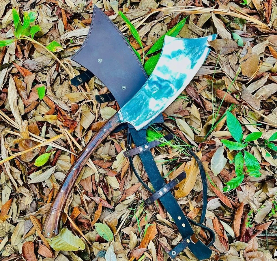 Villagers Viking Axe | 15"Handmade 5160 Carbon Steel Blade | Hunting Camping Axe - Image 2 of 4