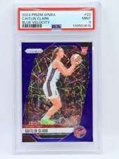 2024 Prizm WNBA - Caitlin Clark #22 Blue Velocity Prizm (RC) PSA 9