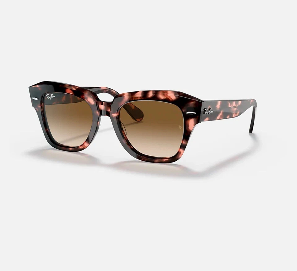 NUEVO Gafas de sol Ray-Ban RB2186 STATE STREET degradadas marrón/rosa 49-20 Foto 4 de 4