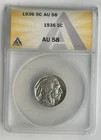 USA BUFFALO NICKEL 1936 AU58  ANACS