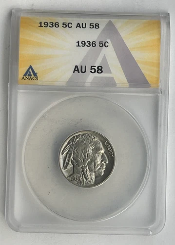 USA BUFFALO NICKEL 1936 AU58  ANACS