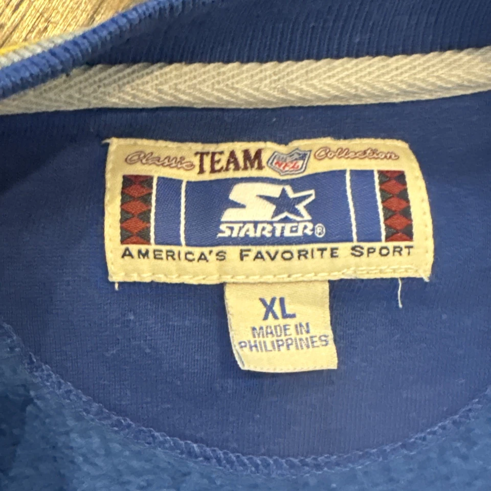 Sudadera St Louis Rams XL Para Hombre Crew Starter Vintage Azul  Foto 3 de 4