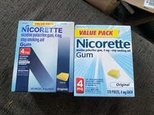 NEW Nicorette Nicotine Gum 2mg Original 170ct Lot Of 2 Boxes EXP 2026