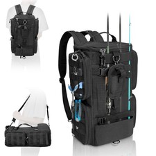 Fishing Tackle Backpack with Rod Holders,20L Lightweight Fishing Bag Storage ...