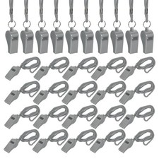 Plastic Whistles with Lanyard, 36 Pcs Gray-Fitting for Coaches/Referee 