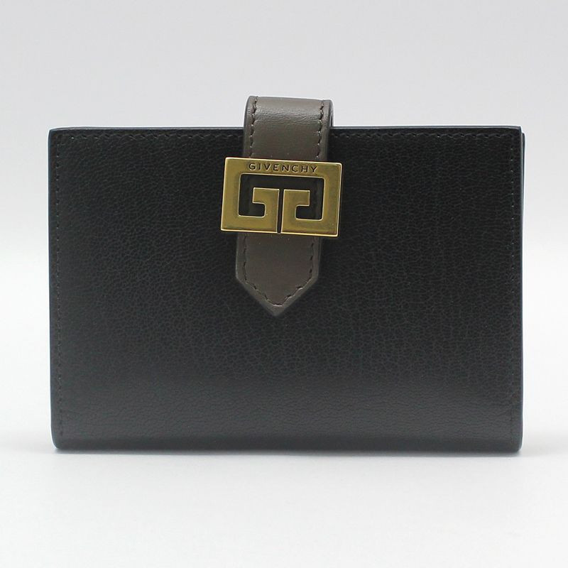 Givenchy Two-Tone Leather Card Wallet GV3 - Black/Brown (SKU Givenchy Two-Tone Leather Card Wallet GV3 - Black/Brown (SKU
