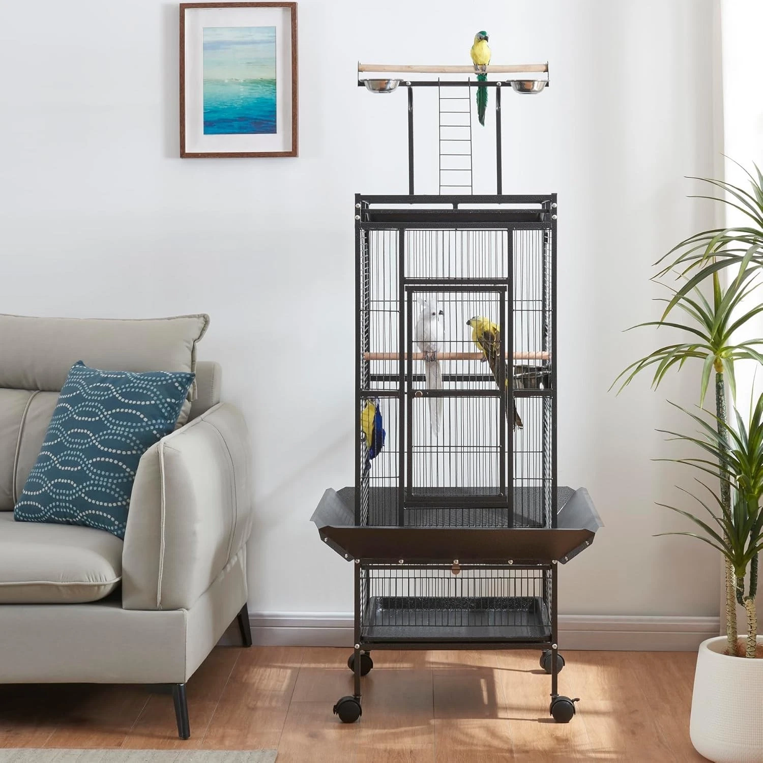 African Grey Bird Cage Playtop Parrot Cage/Small/Medium Birds/Rolling Stand
Opens in a new window or
