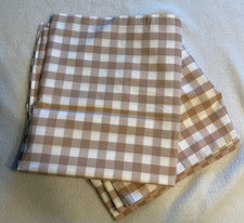 QUINCE King Pillowcases Set of 2 Beige White Gingham Organic Cotton