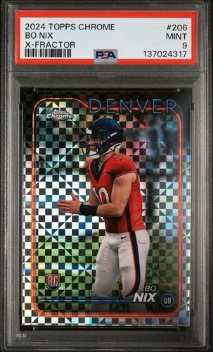2024 TOPPS CHROME #206 - BO NIX - (RC) - X-FRACTOR - PSA 9