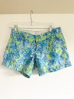 Lilly Pulitzer The Callahan Short Bright Floral Print Blue Green Size 2