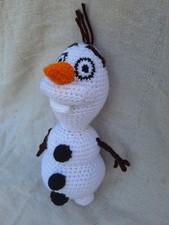 OLAF Christmas Stuffed Animal Crochet Toy Snow Handmade Knit Folk Art 10"