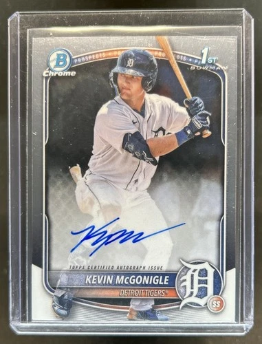 2025 Bowman Kevin McGonigle Chrome Auto Autograph 1st Prospect #CPA-KM Tigers