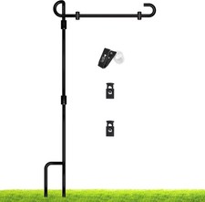 Garden Flag Stand Holder Pole With Flag Stopp...