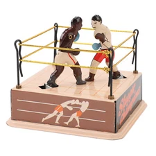 Clockwork Boxing Toy Nostalgic Theme Boxing Ring Tin Toy Decorative Vintage MU