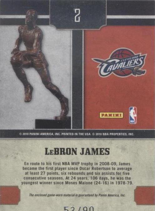 2009-10 Timeless Treasures - LeBron James #2 for sale | eBay