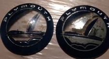 Lot of 2 vintage 1996-1998 PLYMOUTH Voyager Blue Front Grille Emblems Logo