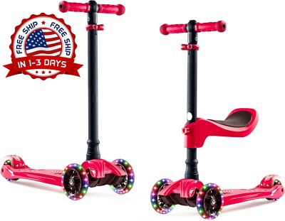 Scooters Patineta Para Niños De 3 Ruedas Para Niñas Y Niños Con Luces LED NUEVO.