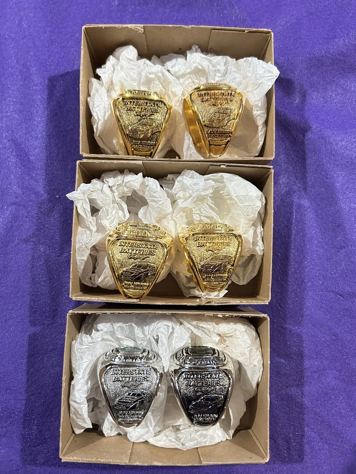 6 anillos de gran tamaño de carreras Bobby Labonte NASCAR ganadores del campeonato (1995-1998) Foto 3 de 4