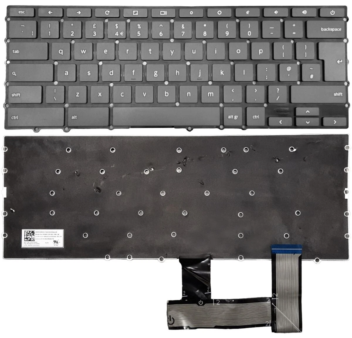 Original UK KEYBOARD Lenovo Chromebook S340 14 S330 QWERTY GRAY